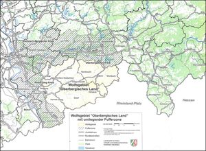 Karte Wolfsgebiet Oberbergisches Land